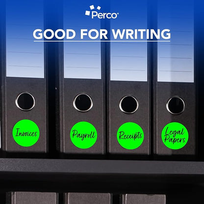 Perco Fluorescent Green 3-Inch Round Circle Dot Sticker Labels - Image 6