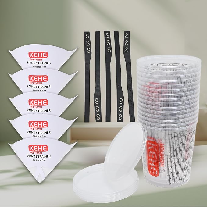 15 PACK Paint Mixing Cups by KEHE REFINISH, 64 oz, Disposable or Reusable - Image 2