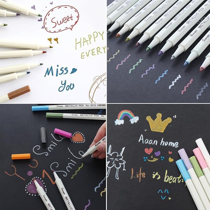 YUANCHENG Metallic Marker Pens, Rock Painting, Easter Egg, Halloween Pumpkin - Image 7
