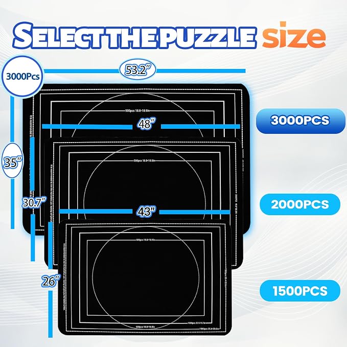 Jigsaw Puzzle Mat Roll Up, Portable Saver Pad 53” x 35” Up to 3000 Pieces - Image 5