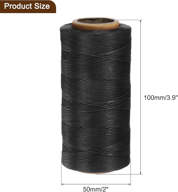 Uxcell 150D 0.8mm Flat Waxed Thread, 284 Yards Polyester, Leather Sewing Waxed - Image 2