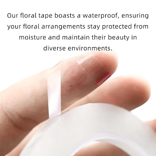 2 PCS Clear Floral Tape, 1/4" Flower Stem Wrap Tapes, Waterproof Florist Tape - Image 3