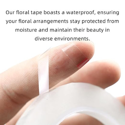 2 PCS Clear Floral Tape, 1/4" Flower Stem Wrap Tapes, Waterproof Florist Tape - Image 3