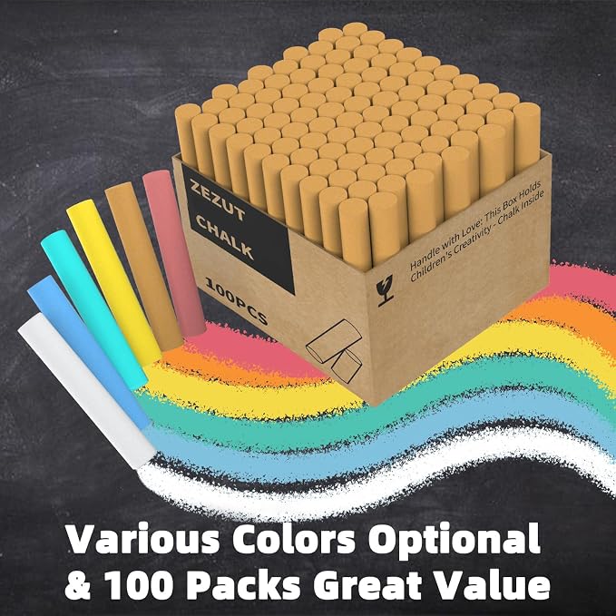 Orange Chalk 100PCS, Low Dust Chalks Stick Bulk - Image 2