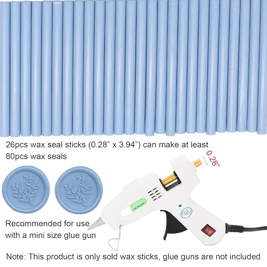 Dusty Blue Wax Seal Sticks 26pcs, Andotopee Glue Gun Wax Seal Sticks - Image 6