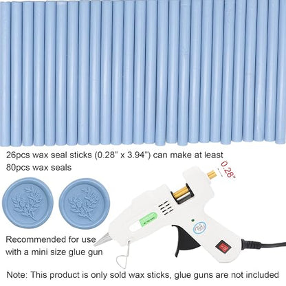 Dusty Blue Wax Seal Sticks 26pcs, Andotopee Glue Gun Wax Seal Sticks - Image 6