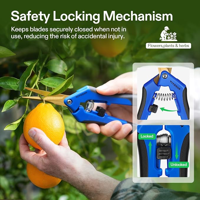 VIVOSUN 2-Pack Curved Gardening Scissors 6.5 Inch Hand Pruner Shear - Image 5