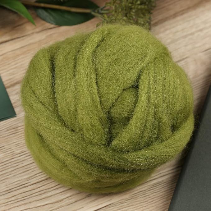 3.53oz Wool Roving Yarn, Wool Felting Supplies, Pure Wools, Chunky Yarn - Image 3