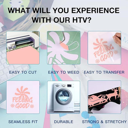 HTVRONT HTV Vinyl Roll Heat Transfer Vinyl - Image 3