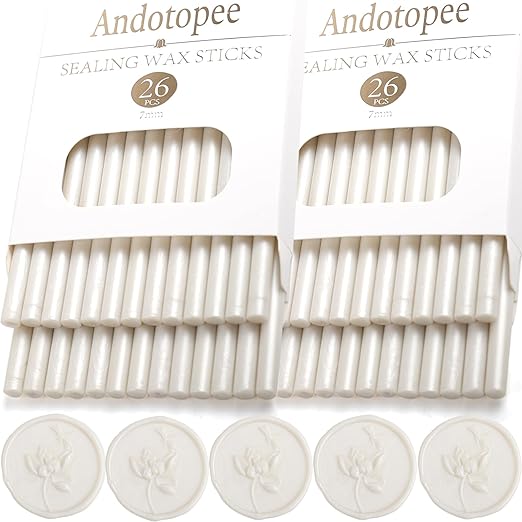 52pcs Pearl White Sealing Wax Sticks by Andotopee