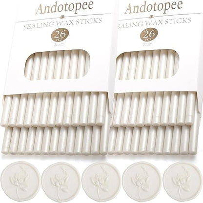 52pcs Pearl White Sealing Wax Sticks by Andotopee