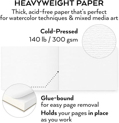 ARTEZA Watercolor Paper, 32 Sheets Each, 9x12 Inch Water Color Paper, - Image 3