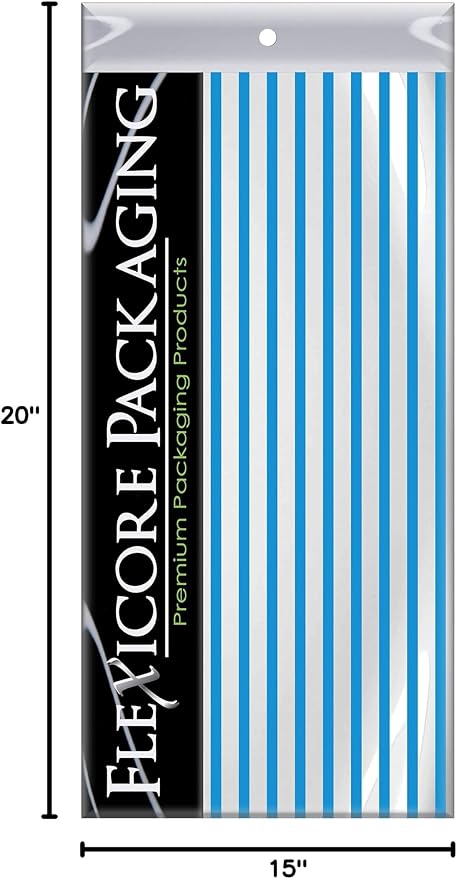 Flexicore Packaging Turquoise Blue Pin Stripe Print Gift Wrap Tissue Paper - Image 9