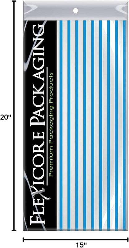 Flexicore Packaging Turquoise Blue Pin Stripe Print Gift Wrap Tissue Paper - Image 9