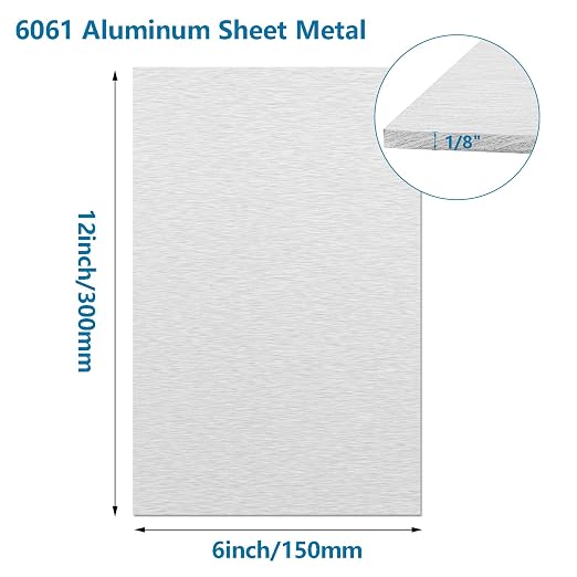 6061 Aluminum Sheet Metal 6 x 12 x 1/8 Inch, Heavy Duty Aluminum Sheets Plates - Image 2