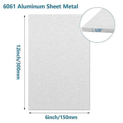 6061 Aluminum Sheet Metal 6 x 12 x 1/8 Inch, Heavy Duty Aluminum Sheets Plates - Image 2