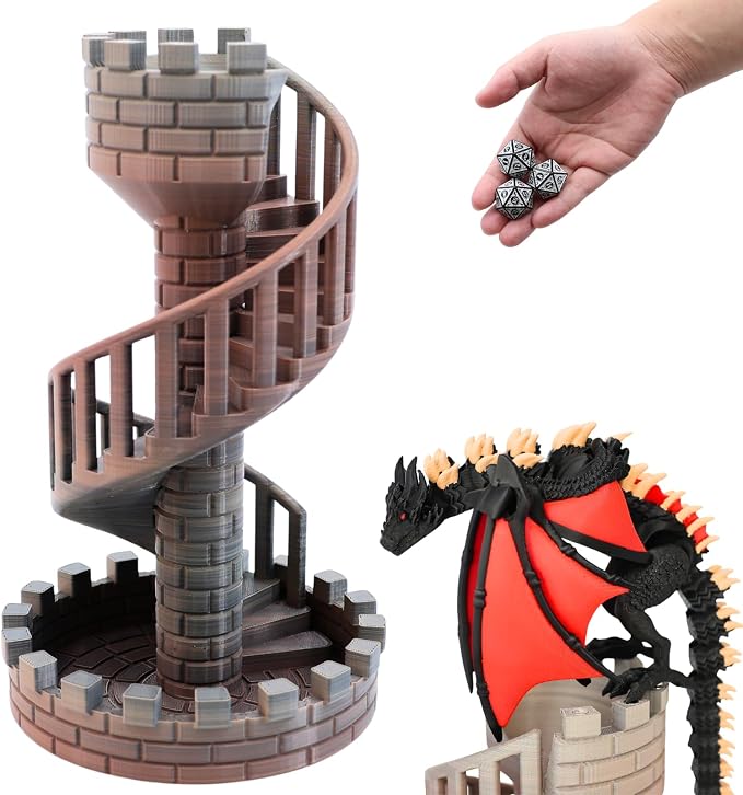 Wyvern Castle Dice Tower for Table Games, D&D & RPG Games, Perfect Table by 3Dprintedtoys