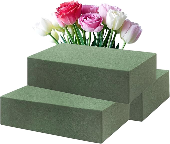 RIDEHILL 3 Pack Floral Foam Blocks, 5.5" x 3.1" x 1.7" Flower Foam by MakeLifeFullofJoy
