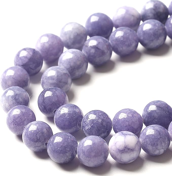 4MM Lavender Purple Chalcedony Natural Stone Round Loose Beads - Image 3