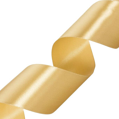 2 Inch Champaign Gold Solid Satin Ribbon, 50 Yards Craft Fabric Ribbon - Image 2