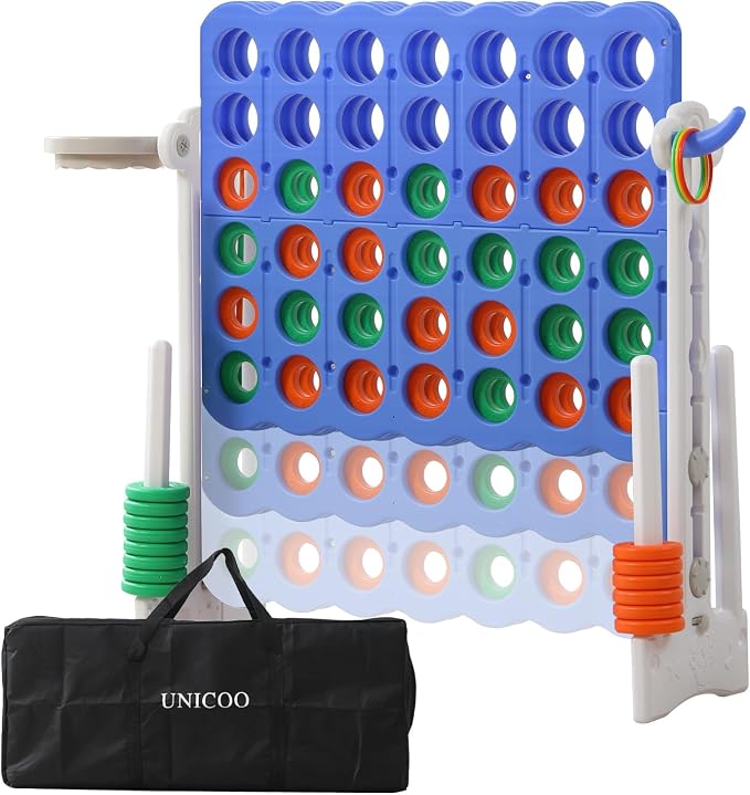 UNICOO® Height Adjustable Jumbo 4-to-Score Game, 4 in A Row Game by UNICOO