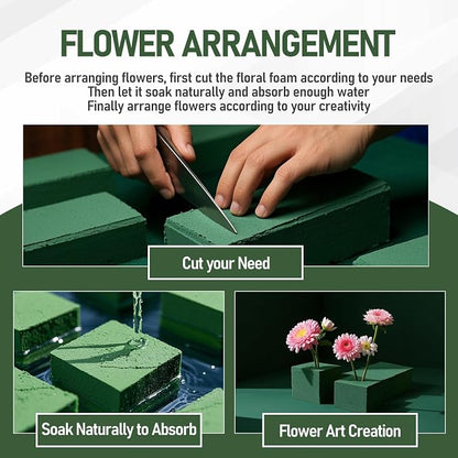RIDEHILL 3 Pack Floral Foam Blocks, 5.5" x 3.1" x 1.7" Flower Foam - Image 5