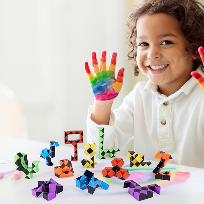 Ganowo 18 Pack Fidget Snake Cube Mini Twist Puzzle - Image 7