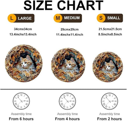 Wooden Puzzles Adults, 3D Cat Wooden Puzzles 300 Pieces, Unique Animal Shaped - Image 4