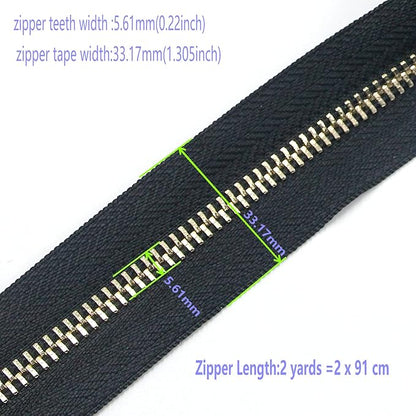 Leekayer #5 Metal Zippers Roll Bulk 2 Yards Black Zipper by The Yards - Image 5