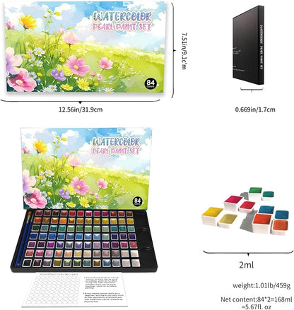 2ml Large Capacity Metallic Watercolor Paint Set, 36/60/84 Color - Image 2
