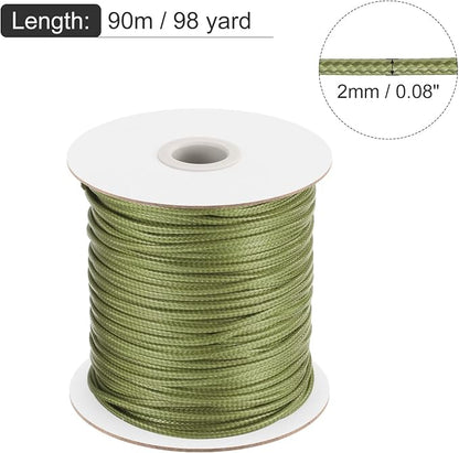 MECCANIXITY Waxed Cord 2mm Waxed Polyester Cord 98 Yard Wax String - Image 2