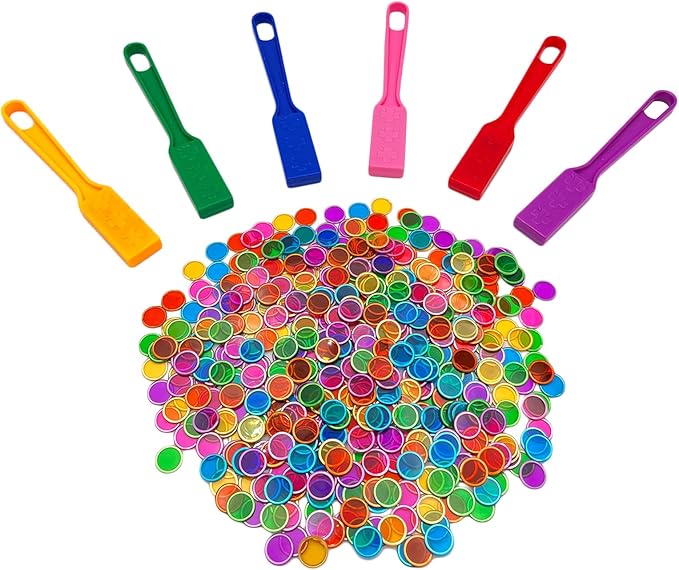 Magnetic Bingo Wand with Chips, 6 Color Metal Chips-for Large Group Games by JUNWRROW