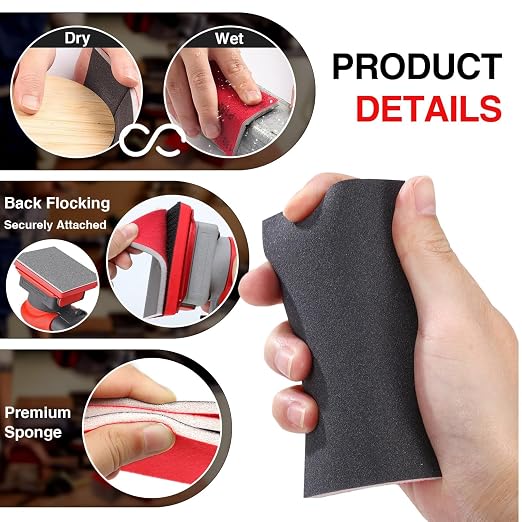 30-Pcs 3x4 Inch 3000 Grit Sanding Sponge Set, Soft Foam Hand Sanding Blocks - Image 4