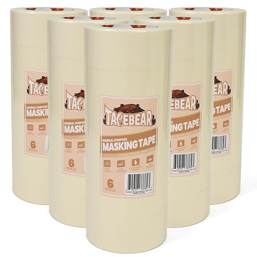 TAPEBEAR General Purpose Masking Tape 2 Inch x 60 Yards, DIY Arts Crafts by TAPEBEAR