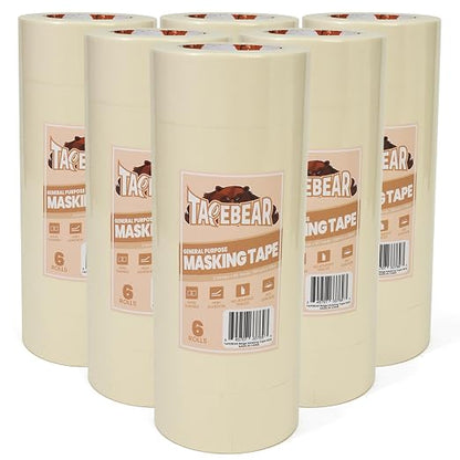 TAPEBEAR General Purpose Masking Tape 2 Inch x 60 Yards, DIY Arts Crafts by TAPEBEAR