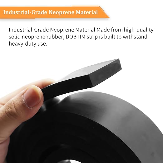 DOBTIM Rubber Strips 1/2" Thick X 1" Wide X 10'Long, Solid Rubber Rolls Use - Image 2