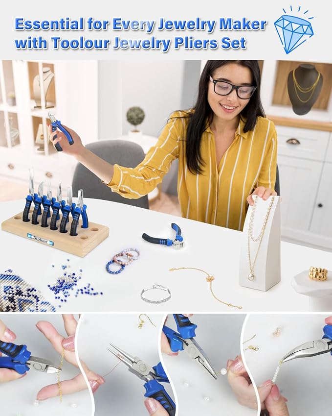 Toolour Jewelry Pliers Set Jeweler Making Tools Kit - Image 2