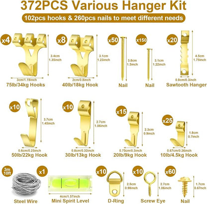 372 PCS Picture Hanging Kit, Christmas Decorations Indoor Outside Picture - Image 2