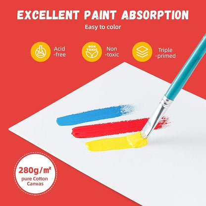Simetufy 12 Pack 16x20 Inch Flat Canvas Panels Large Painting Canvas Boards - 8 - Image 4