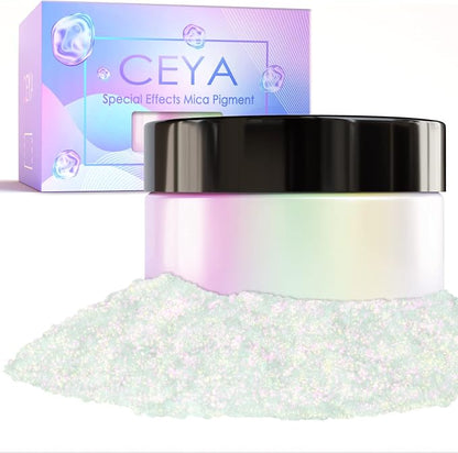 Ceya Chameleon Mica Powder, 1.8oz/ 50g Magic Sunset Chrome Nail Powder by CEYA