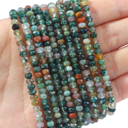 Natural Indian Agate Beads 4x2mm 120pcs Faceted Rondelle Loose Semi Gemstone - Image 3