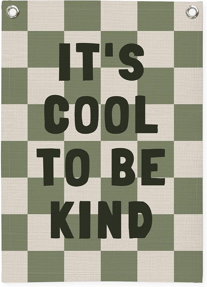 Kids Room Decor, Sage Green Classroom Wall Decor, It's Cool to Be Kind Banner by Unknown
