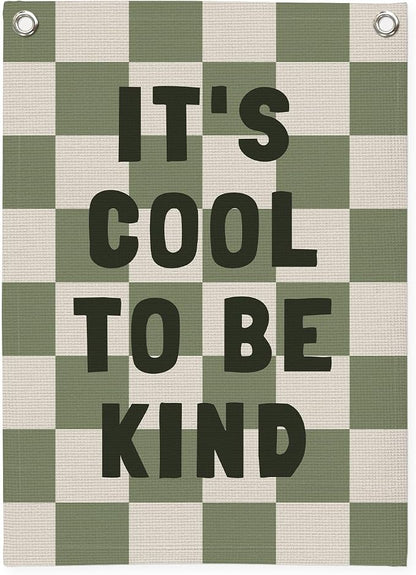 Kids Room Decor, Sage Green Classroom Wall Decor, It's Cool to Be Kind Banner by Unknown