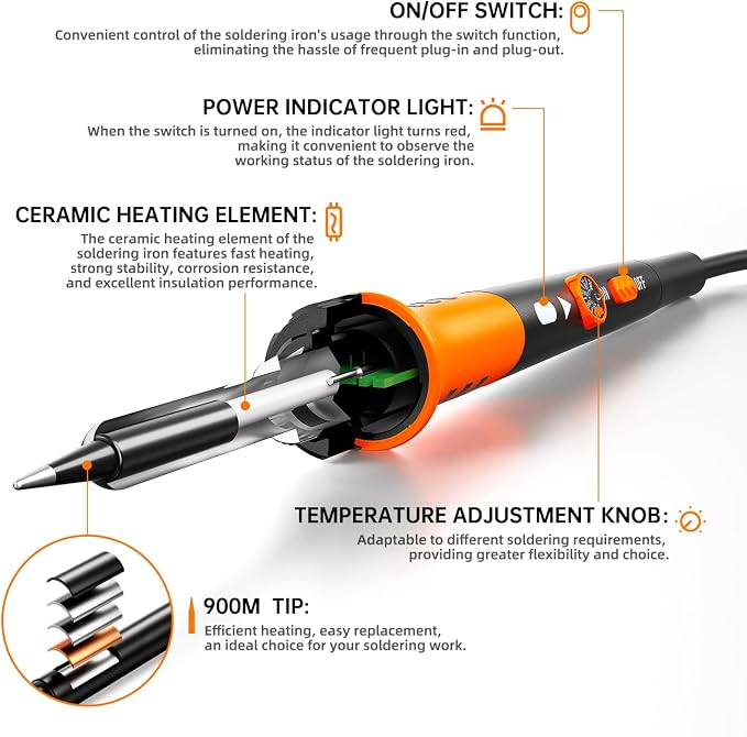 Soldering Iron Premium Kit, 60W Soldering Gun - Image 2