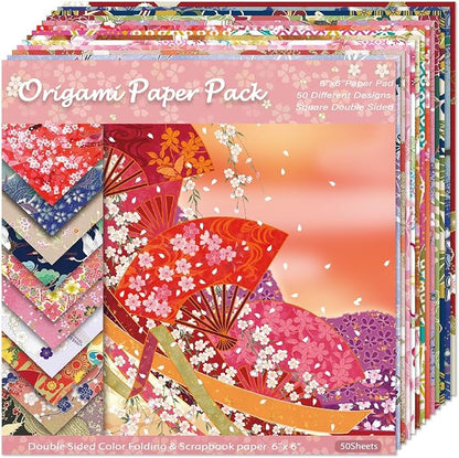 Square Origami Paper 6x6 Double Sided 50 Sheets 50 Colors 70GSM Origami Kit - Image 7