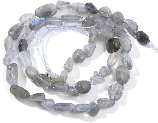 Labradorite Pebble Nugget Oval Free Tumbled Stone 6-8mm Natural Gemstone Loose by PLTbeads