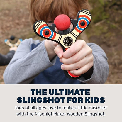 Mighty Fun! - Mischief Maker® Wooden Slingshot - Classic Series - Real Wood - Image 2