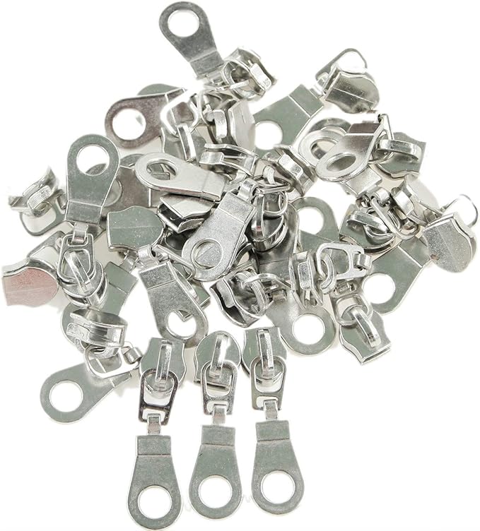 Leekayer #5 Silver Metallic Nylon Coil Zippers by The Yard Bulk 10 Yards Black - Image 5