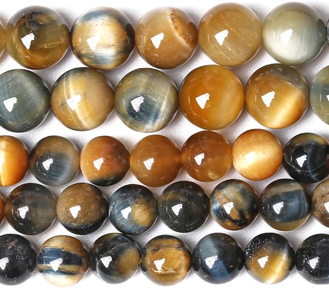 4MM Dream Blue Tiger Eye Stone Beads Natural Gemstone Round Loose Beads - Image 2