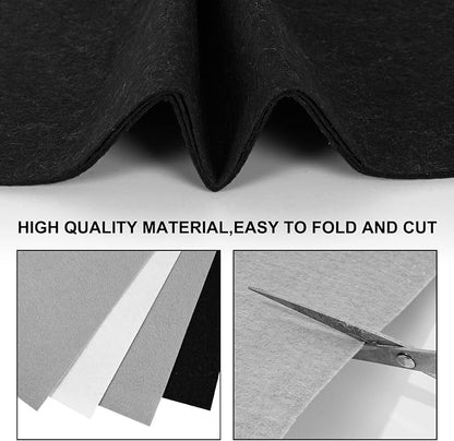Whaline 18Pcs Felt Fabric Sheets Soft Thick Assorted Black Grey White Craft - Image 3